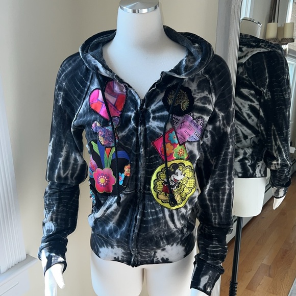 Kingdom Couture Disney Parks Tye Die Zip Hoodie with bonus Disney Ears - Picture 3 of 12